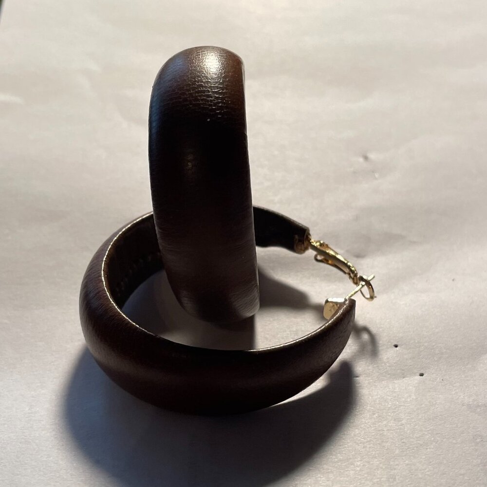 Faux Leather Pierced Earrings